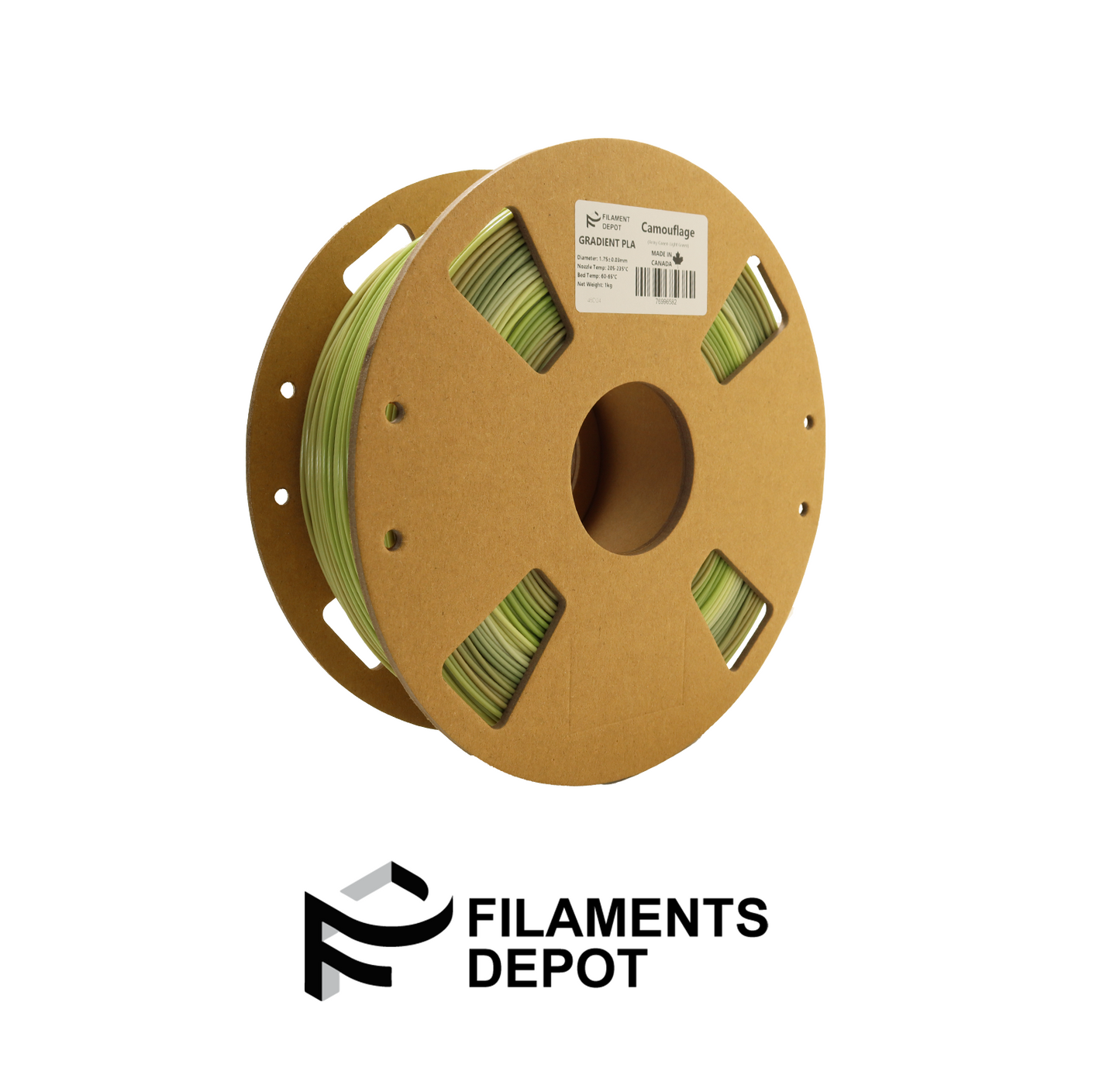 Filaments Depot Gradient PLA - Camouflage (Army Green-Light Green)