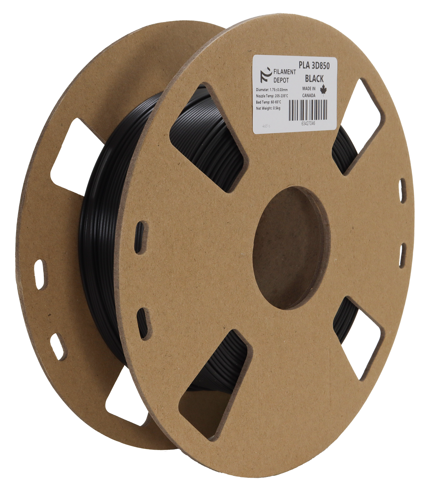 Filaments Depot Black PLA 3D850 0.5kg