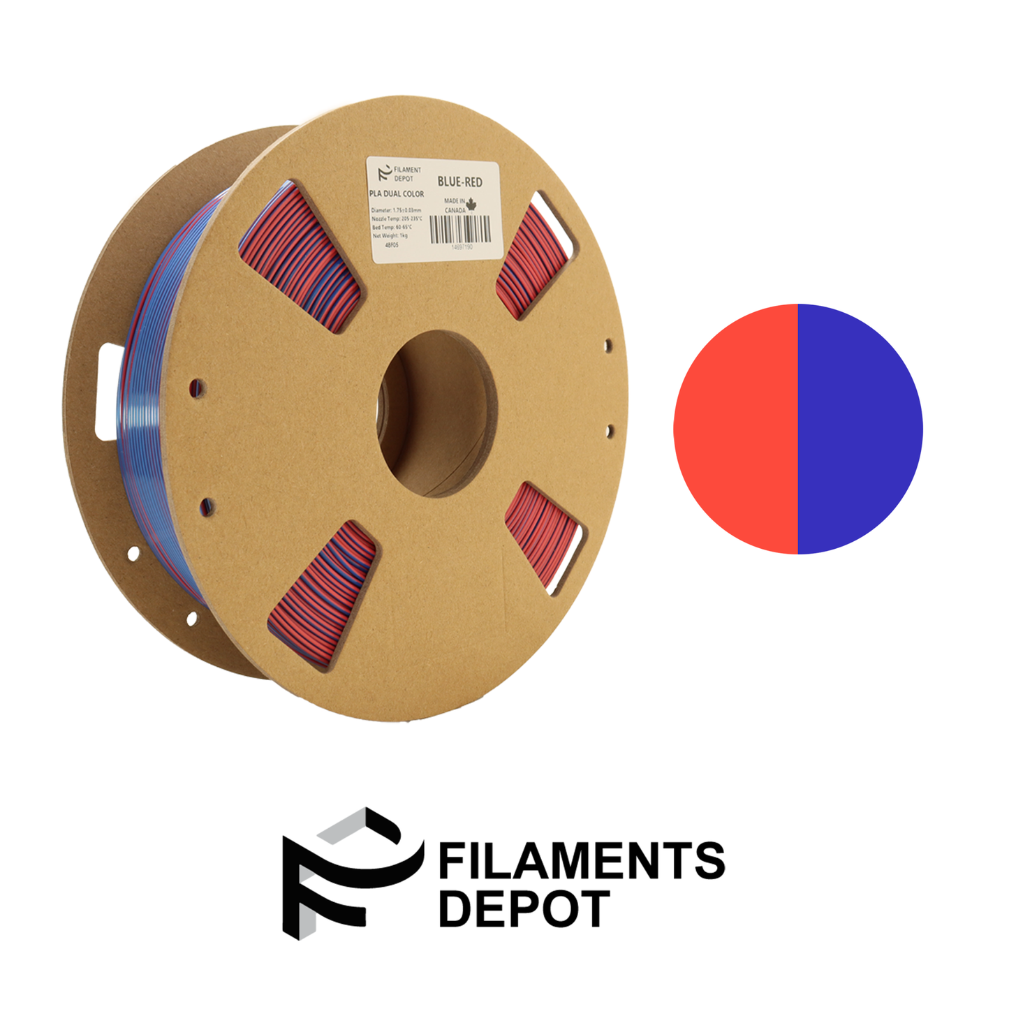 PLA Dual Color - Blue-Red