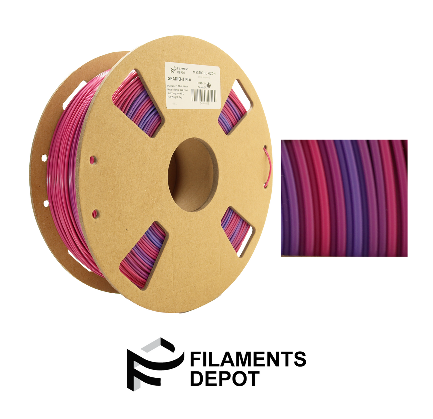 Filaments Depot Gradient PLA - Mystic Horizon (Magenta-Blue)