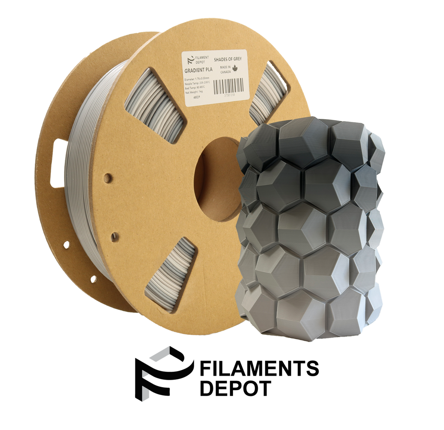 Filaments Depot Gradient PLA - Shades of Grey