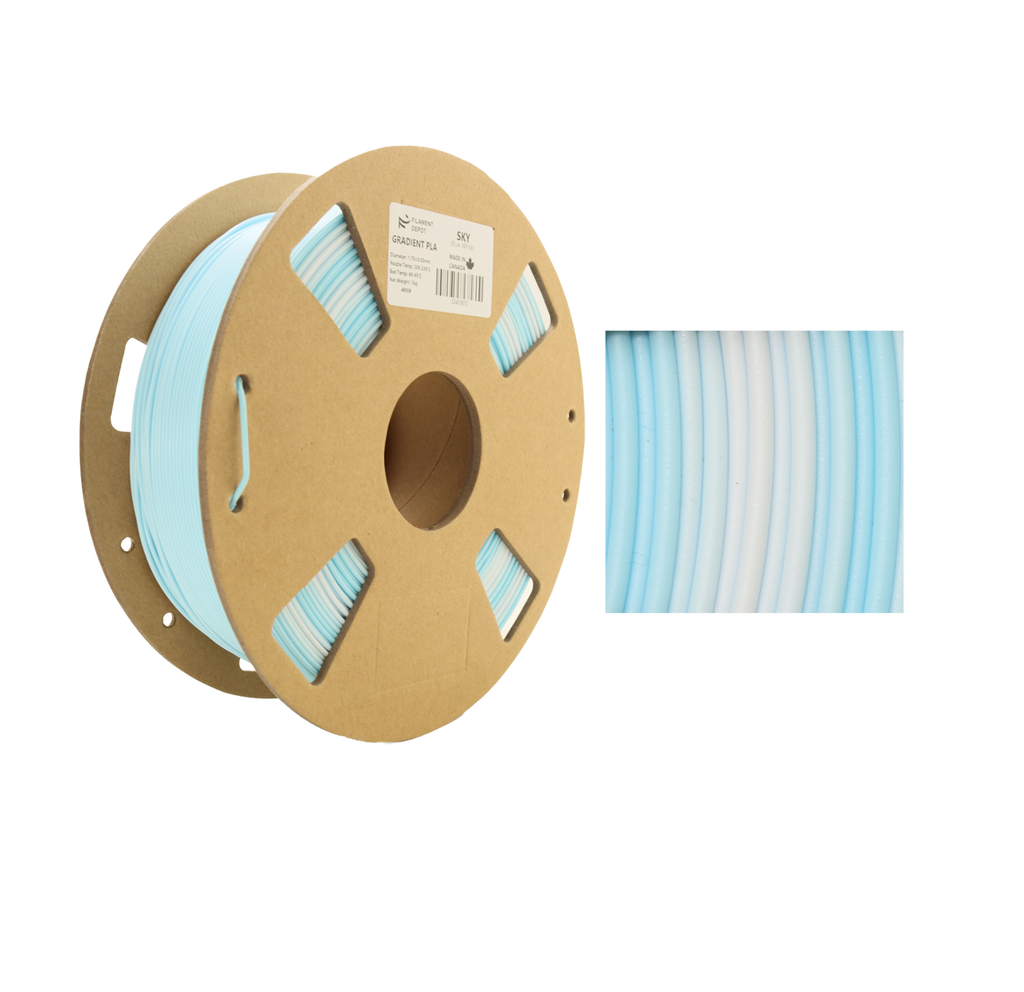 Filaments Depot Gradient PLA - Sky (Blue-White)